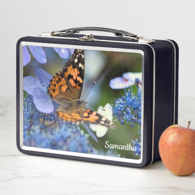 Painted Lady Butterfly Metal Lunchbox (In Situ)