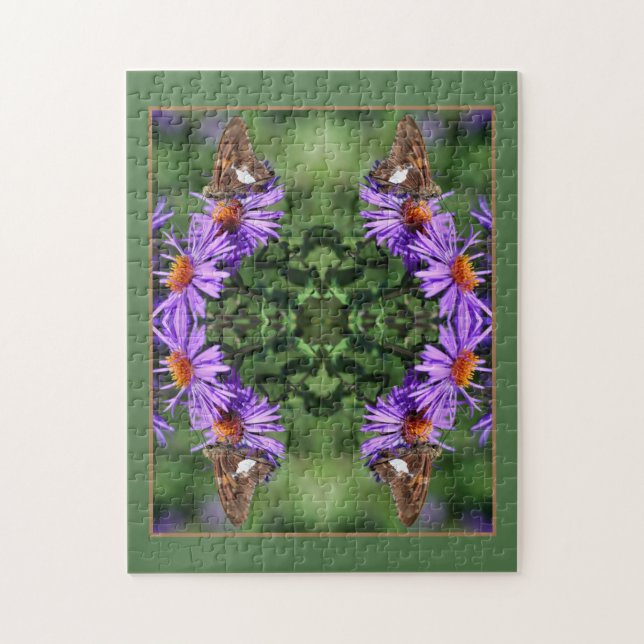 Painted Lady Butterfly On Aster Flower Abstract   Jigsaw Puzzle (Vertical)