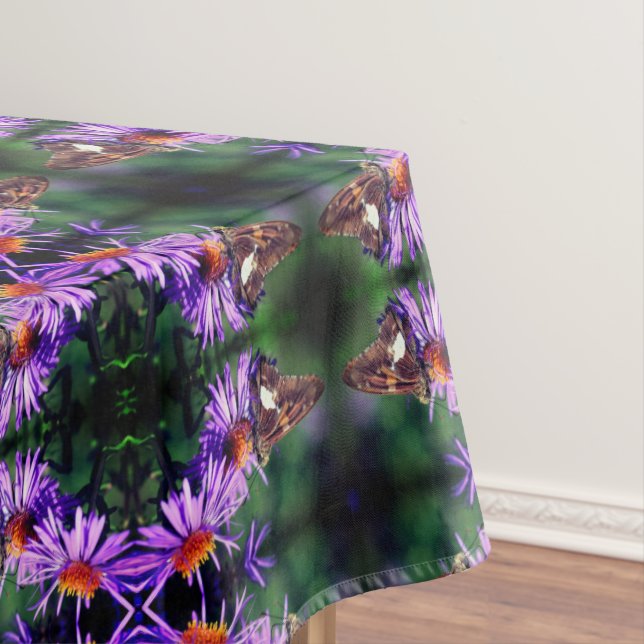 Painted Lady Butterfly On Aster Flower Abstract   Tablecloth (In Situ)