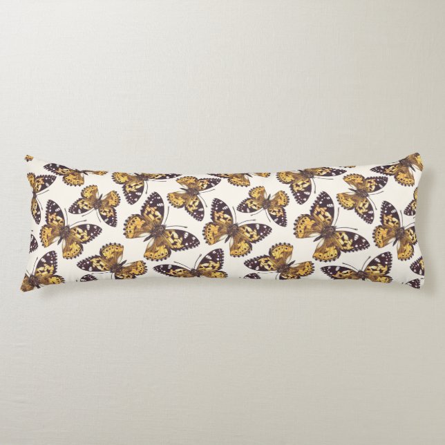 Painted lady butterfly pattern body cushion (Front)
