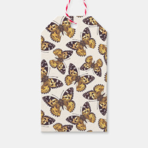 Painted lady butterfly pattern gift tags