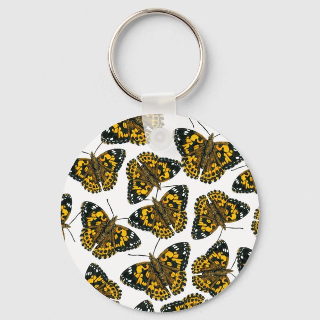 Painted lady butterfly pattern key ring (Front)