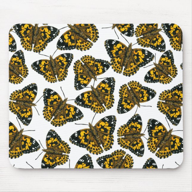 Painted lady butterfly pattern mouse pad (Front)
