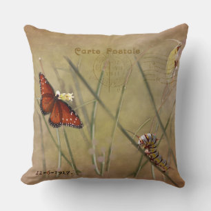 Painted Lady Mixed Media Cushion