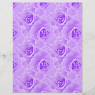 Painted Lavender Roses Art & Craft Scrapbook Paper