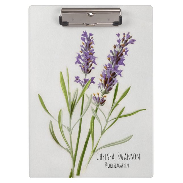 Painted Lavender Sprig Clipboard (Front)