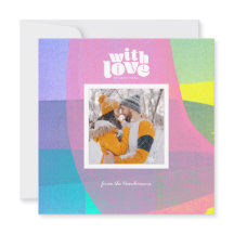 Painted Layers Love at Christmas Square Photo Card