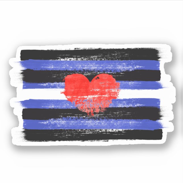 PAINTED LEATHER PRIDE FLAG and SYMBOL (Front)