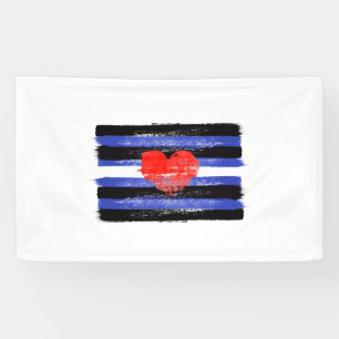 PAINTED LEATHER PRIDE FLAG and SYMBOL Banner