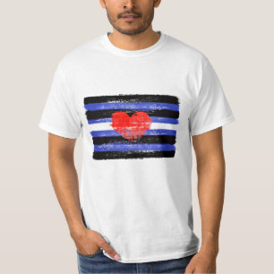 PAINTED LEATHER PRIDE FLAG and SYMBOL T-Shirt