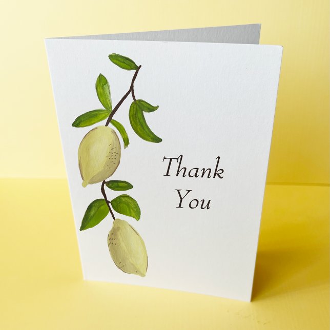 Painted Lemons Customizable  Thank You Card (Creator Uploaded)