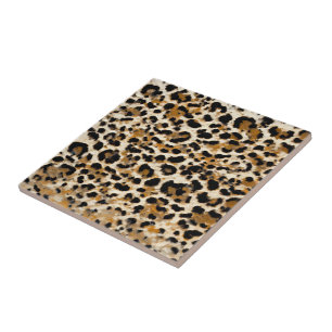 Painted Leopard Ceramic Tile