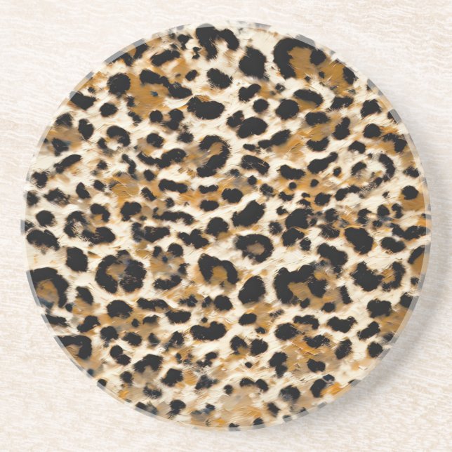 Painted Leopard Coaster (Front)