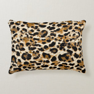Painted Leopard Decorative Cushion