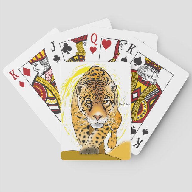 Painted leopard or Jaguar Playing Cards (Back)