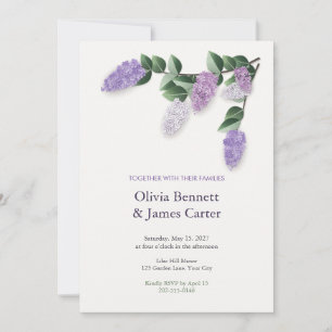 Painted Lilac Branches Spring Wedding Invitation
