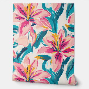 Painted Lilies Brush Bloom Extravaganza  Wallpaper