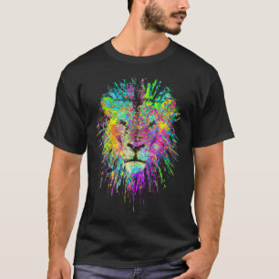 Painted Lion Colourful Love Animal Welfare Kids Ad T-Shirt