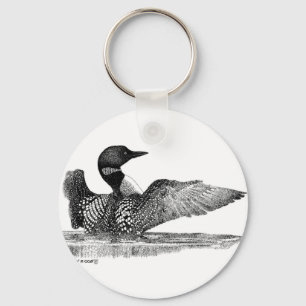 Painted Loon Key Ring