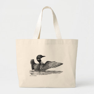 Painted Loon Large Tote Bag
