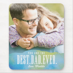 Painted Love Best Dad Ever Photo Mouse Pad