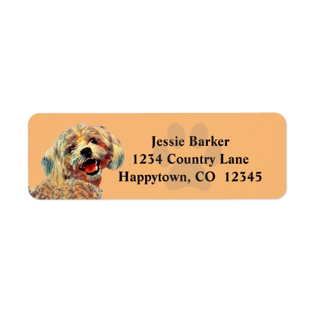 Painted Maltese Return Address Label (Front)