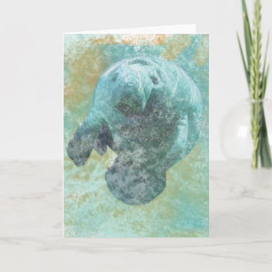 Painted Manatee Artwork Greeting Cards