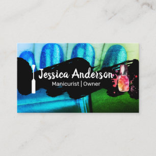 Painted Manicured Nails   Salon Business Card