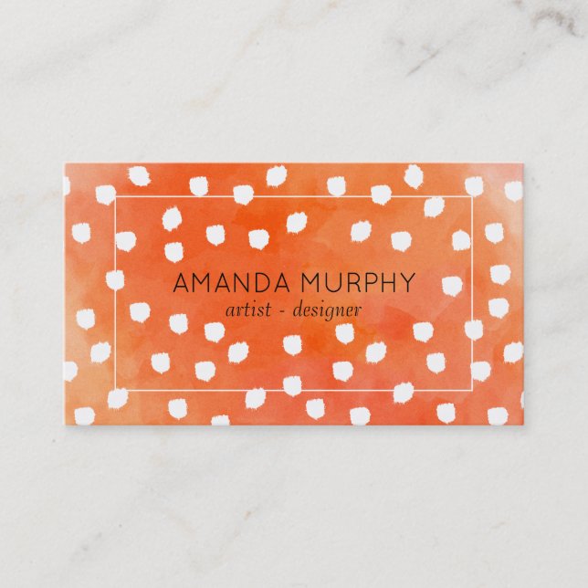 Painted Marks (white) | Watercolor Business Card (Front)