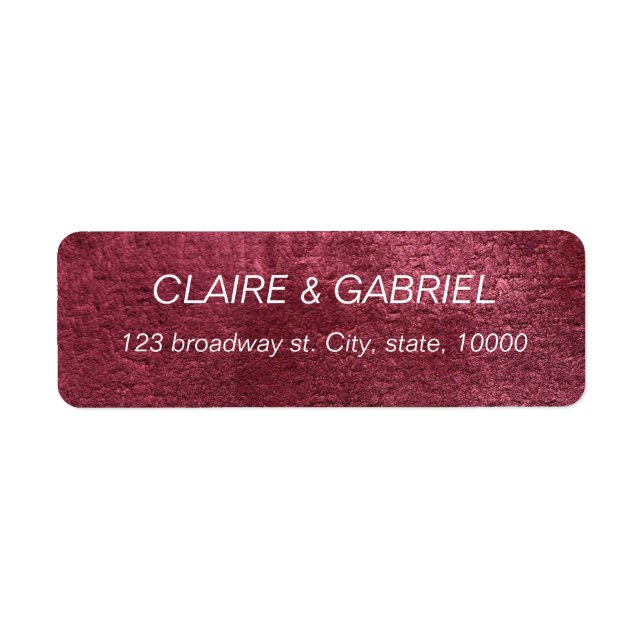 Painted marsala modern simple return address label (Front)