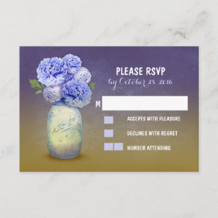Painted mason jar cute wedding RSVP cards