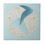 Painted Mermaid Collection Ceramic Tile<br><div class="desc">A mermaid's prime feature, their tail! A cool piece of pop art starring this fantasy mythical feature on a simple background. A rich blue mermaid tail, designed by June Erica Vess. Something to bring the magic of the ocean to life in your home with this visually stunning work. June Erica...</div>