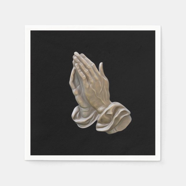 Painted Metal Looking Praying Hands Napkin (Front)