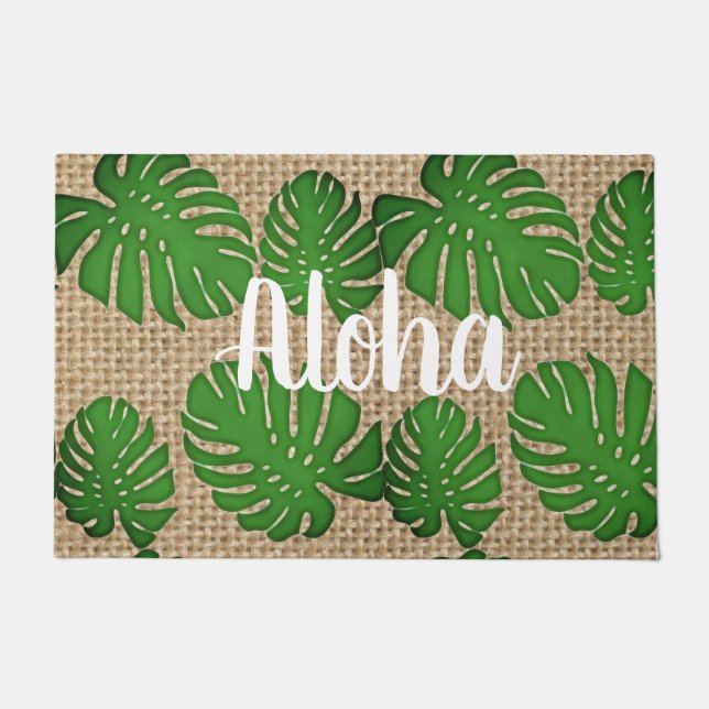 Painted Monstera -  Aloha Doormat (Front)