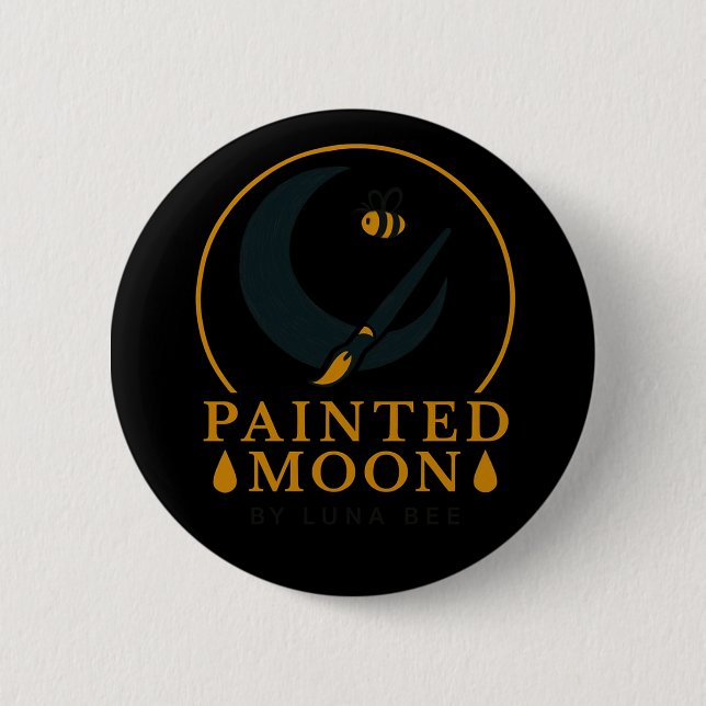 Painted Moon by Luna Bee Brand Button (Front)