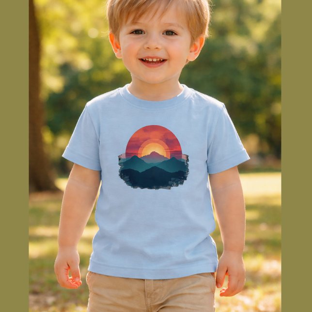 Painted Mountain Sunset – Outdoors Nature Explorer Baby T-Shirt (Creator Uploaded)