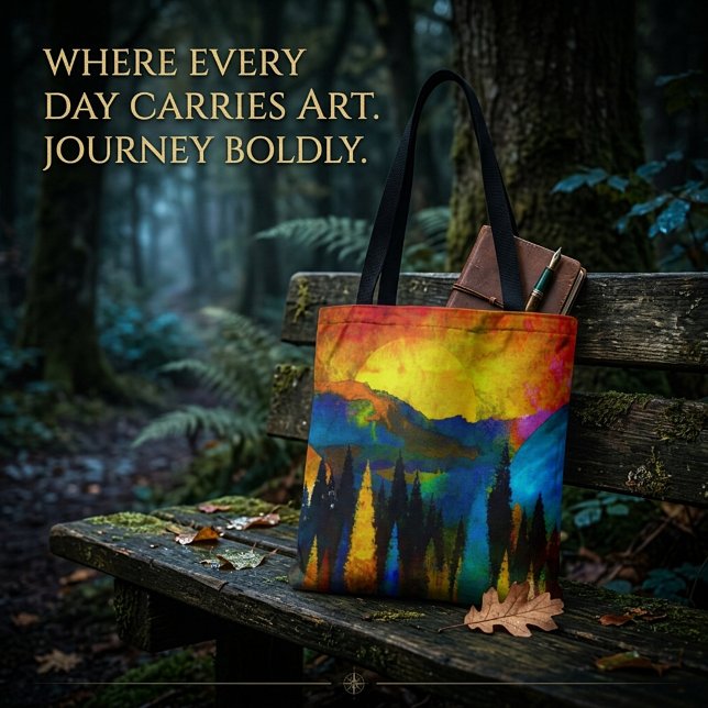 Painted Mountain sunset  Tote Bag (Creator Uploaded)
