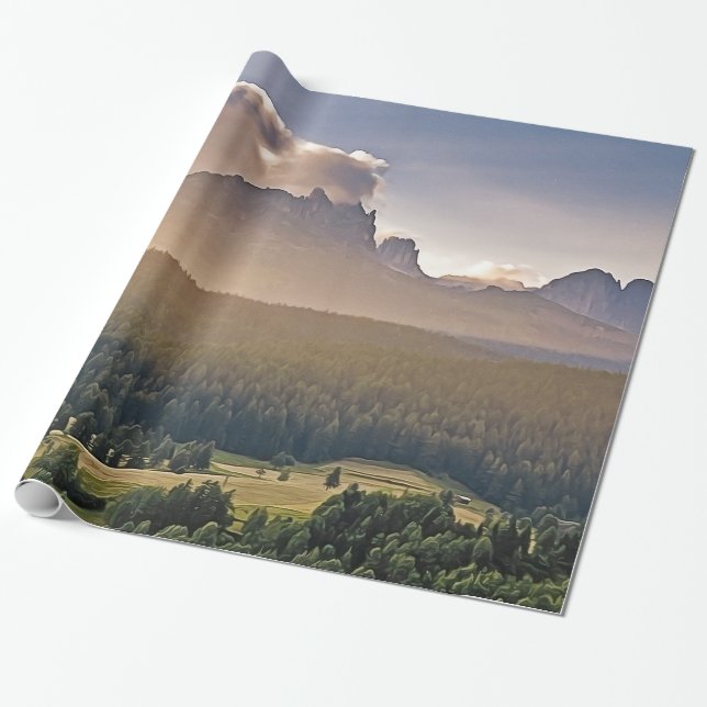 Painted Mountain Wrapping Paper (Unrolled)