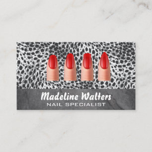 Painted Nails   Leopard Print Loyalty Card