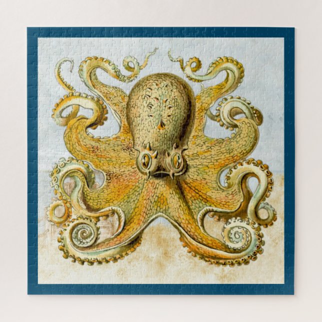 Painted Nautical Octopus Kraken Squid Jigsaw Puzzle (Vertical)