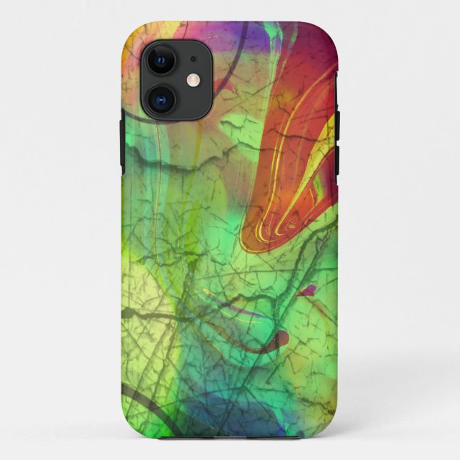 Painted Nebula -Fire Opal Abstract Case-Mate iPhone Case (Back)