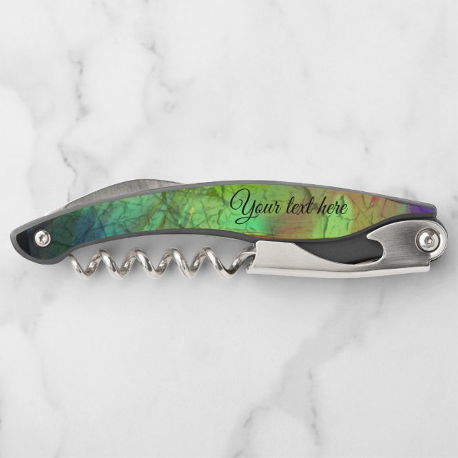 Painted Nebula -Fire Opal Abstract Corkscrew (Back)