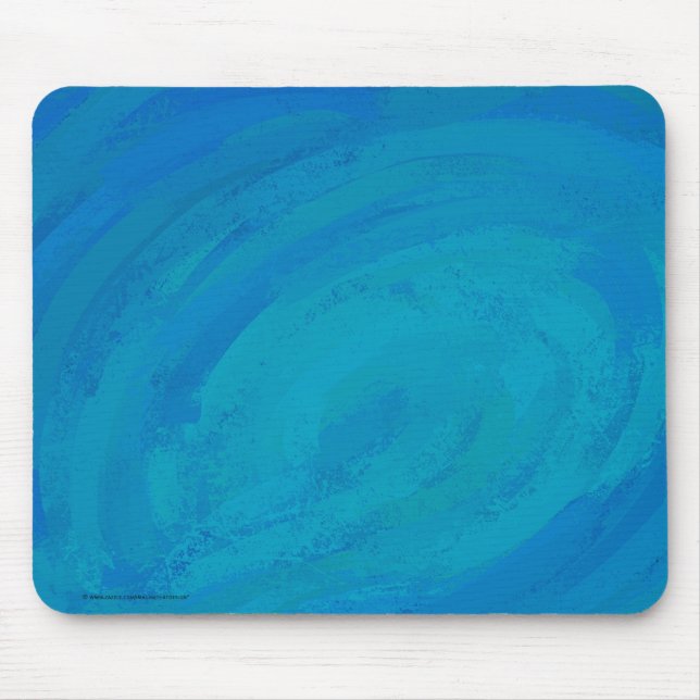 Painted Ocean Blue Mouse Pad (Front)