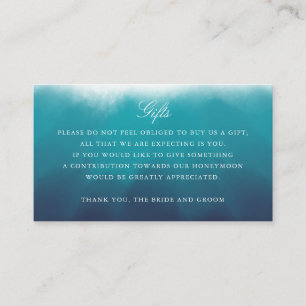 Painted Ocean Blue Wedding Details Gift Insert