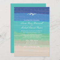 Painted Ocean Sand Sea Seagulls Wedding