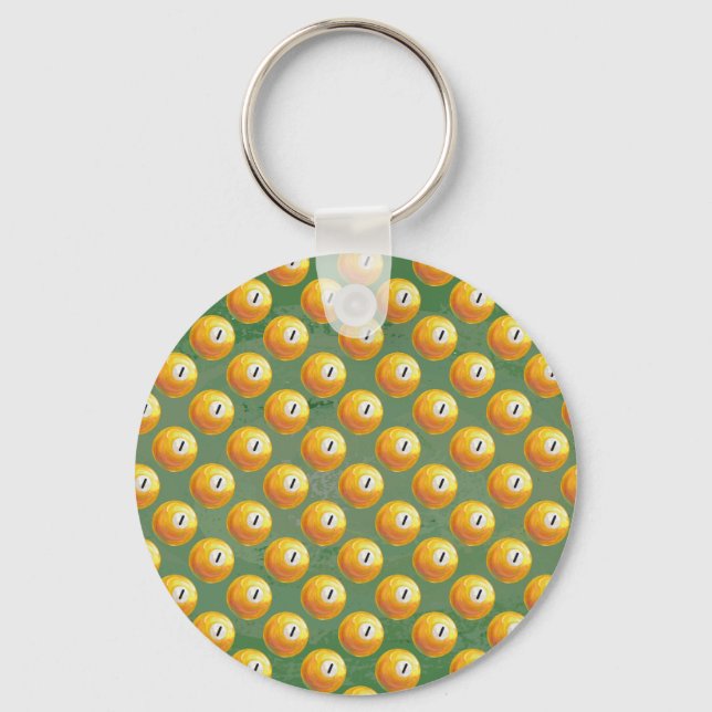 Painted One Ball Pattens Key Ring (Front)