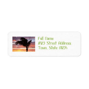 Painted Palm Sunset Return Address Label