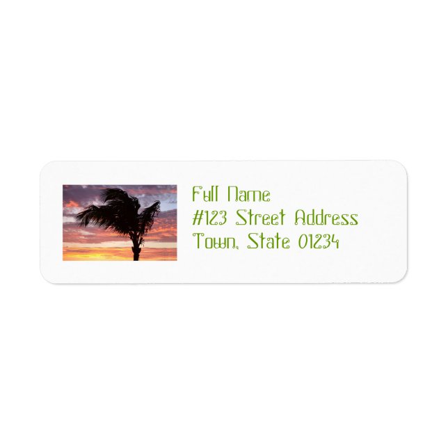 Painted Palm Sunset Return Address Label (Front)