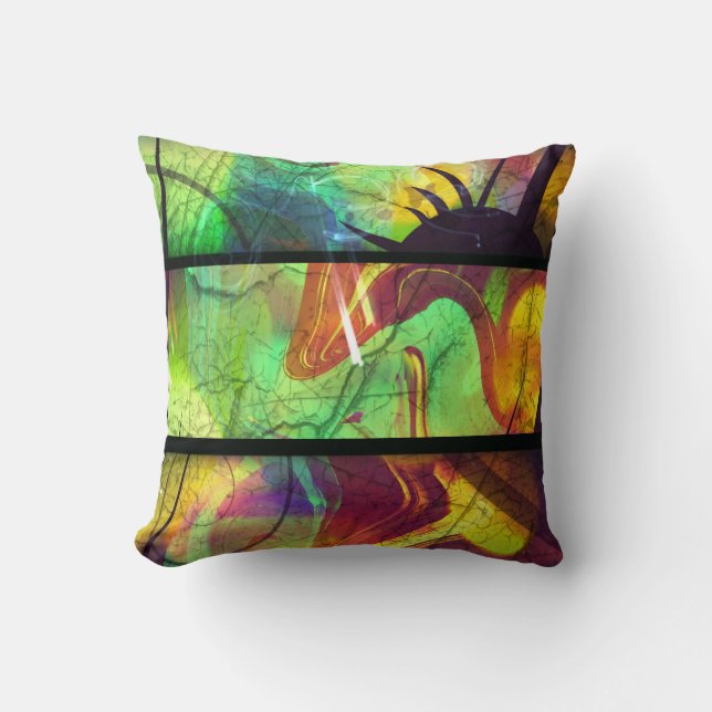 Painted Panes Abstract Throw Pillow (Front)