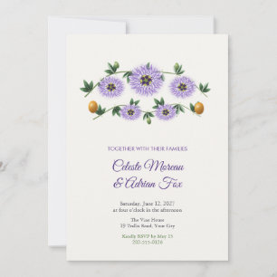 Painted Passionflower Vine Wedding Invitation